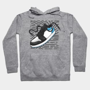 AJ 1 Black Dark Powder Blue Sneaker Hoodie